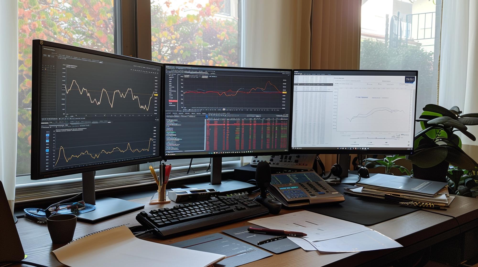 Analyst workspace with multiple screens